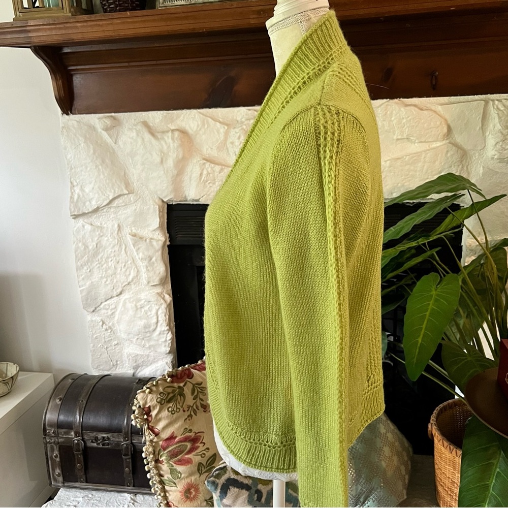 Chico's Lime Green Women's Open Cardigan Shrug Size 8 medium - Picture 6 of 7